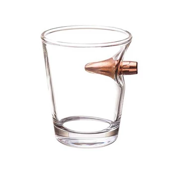 56ml Simulácia 308 Bullet Vložené V Ručne fúkané Whisky Sklenené poháre na Víno, Vodka Cup Víno, Poháre Brandy Sklo
