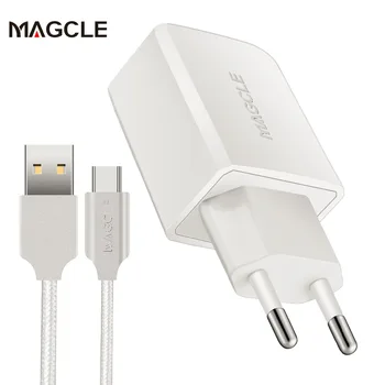 Magcle EU/US stenu nabíjačka 5V/2.4 dual USB cestovná nabíjačka Moblie telefón nabíjačku adaptér pre mobilný telefón + 2A Magcle Kábel