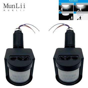 MunLii LED Motion Sensor, Light Switch Vonkajšie AC 220V/110V Automatické Infračervené PIR Snímač Pohybu Prepínač S LED Svetlom
