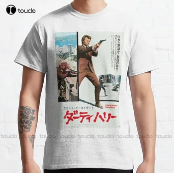 Dirty Harry Japonský Plagát Klasické T-Tričko Clint Eastwood Biele Košele Vlastné Aldult Teen Unisex Digitálna Tlač Tee Košele