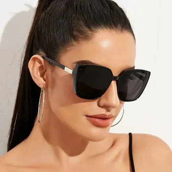 Móda Plastové Mačacie Oko Ženy, Nadrozmerné Okuliare Značky Dizajnér Vintage Retro Zrkadlo Slnečné Okuliare Pre Ženy UV400 Oculos