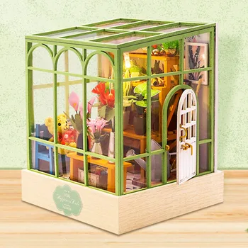 DIY Drevená Bábika Dom Architektúry Casa Miniatúrne Stavebné Súpravy domček pre bábiky S Nábytkom Svetla Hračky pre Dievčatá Dary