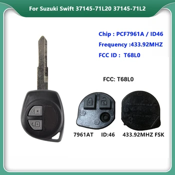 CN048021 Aftermarket 2Button Diaľkové príveskom, Na Suzuki Swift 433.92 MHz PCF7961A / 46 ČIP 37145-71L20 37145-71L2