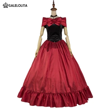 Červené Víno Southern Belle Rokoka Márii Antoinette Šaty Sallon Dievča Viktoriánskej Plesové Šaty, Narodeniny, Party Šaty