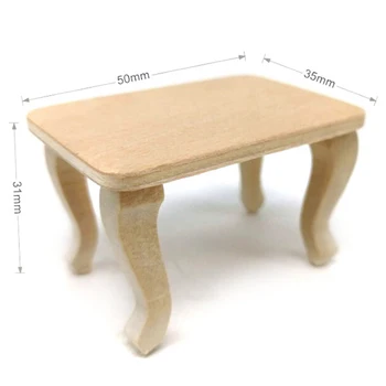 DIY Mini Drevený Stôl Nábytok, Hračky, 1:12 domček pre bábiky Miniatúrne Príslušenstvo Bábika Dom Dekor Hračky pre deti