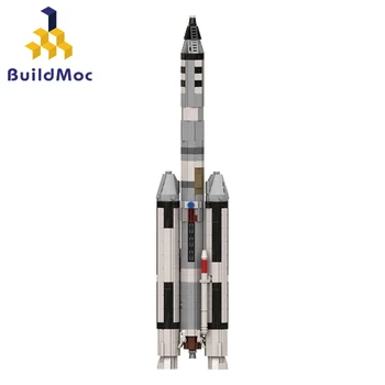 BuildMoc 1:110 Titan IIIC Raketa Titan Stavebné Bloky Nastaviť Space Exploration Spustenie Vozidla Vedy KMEŇOVÝCH Model Auta Hračka pre Deti Darček