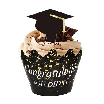 Štúdia Strany Cupcake Obaly s Tortu Vňaťou 24pcs/set Gratulujeme Narodeniny College Party Cake Zdobenie Dodávky