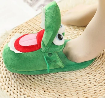Krokodíl bavlnené papuče úst sa bude pohybovať roztomilé plyšové zábavné kryté zimné pár mäkké dno plyšové hračky krytý bábika papuče