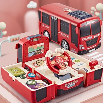 Detský Volant Autobusu Baby Puzzle Jazdy Volant Detská Hračka Chlapec Transformácia Autobus Hračka Multifunkčné Bus