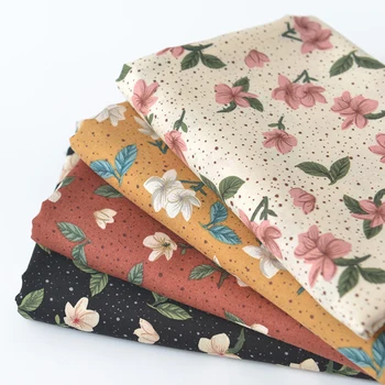 Rayon Textílie Viskóza Strižných Vlákien Gardenia Kvetinový Vytlačené pre Deti Oblečenie v Polovici Meter