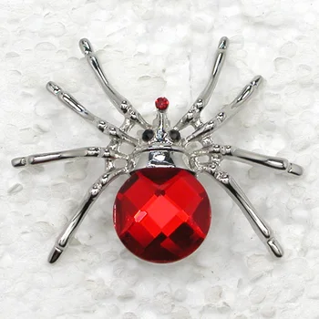 Červená Drahokamu Spider Pin brošne C961 C