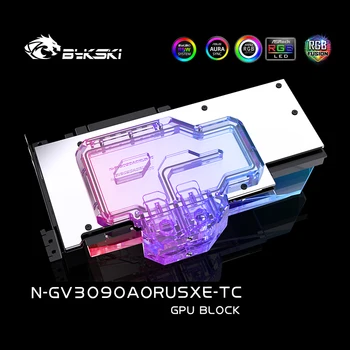 Bykski GPU Blok pre Gigabyte Aorus RTX3090/3080/3080TI XTREME Prepájací Vodné Chladenie grafickej Karty/Úplné Pokrytie Meď Radiátor 2