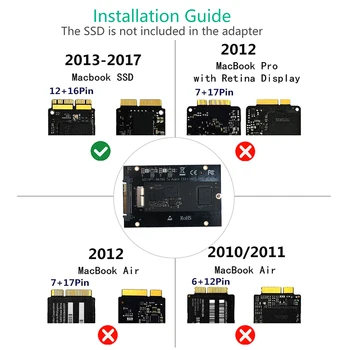 PCIe SSD na SFF-8639(U. 2)Adaptér Karty na rok 2013 2014 2015 2016 2017 MacBook Air Pro Retina SSD (Nie SATA Rozhranie ) 2