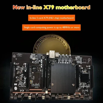 BTC Ťažba Doske X79 H61+E5 2609 V2 CPU 5X PCI-E 8X LGA 2011 DDR3 Podporu 3060 3080 GPU pre BTC Banské Banské 2