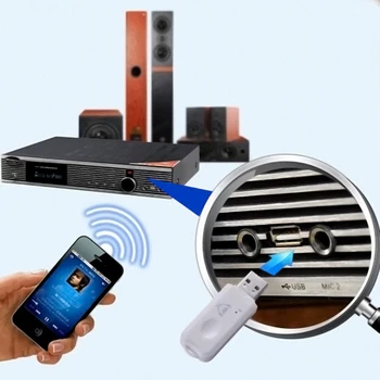 USB, Bluetooth V2.1 Audio Stereo Prijímač, Bezdrôtová Handsfree súprava Adaptéra A2DP Dongle do Auta pre Reproduktor Pre iphone Pre Auto alebo 3