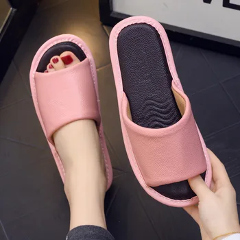 Letné Ženy Dizajnér Domov Sandále Módne Originálne Kožené Sklzu na Papuče Žena Designe Vnútorné Listy Ladides Mužov Flip Flops 3