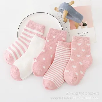 5Pairs Baby Ponožky Novorodenca Chlapec Ponožky 0-6Years Deti z Čistej Bavlny Zvierat Dizajn Fadeless Mäkké detské Ponožky pre Dievčatá 3