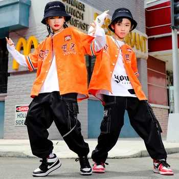 Chlapci Hip Hop Krátky Rukáv Bunda Cargo Nohavice Dievčatá Baseball Uniformy joggers Dieťa Street Dance Oblečenie Nastaviť Deti Jazz Streetwear 3