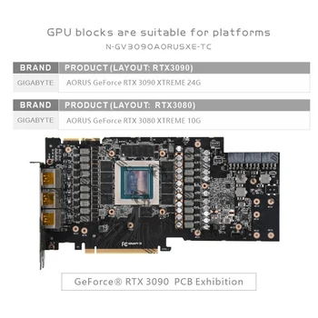 Bykski GPU Blok pre Gigabyte Aorus RTX3090/3080/3080TI XTREME Prepájací Vodné Chladenie grafickej Karty/Úplné Pokrytie Meď Radiátor 3
