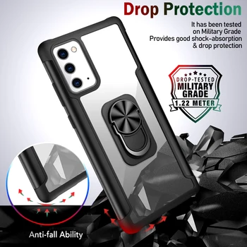 Shockproof Magnetické Adsorpcie Krúžok Stojan Puzdro Pre Samsung Galaxy Note 20 Ultra Prípade Kryt Telefónu Plášťa Pokožky Taška 3