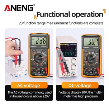 ANENG DT9205A Digitálny Multimeter AC/DC Tranzistor Tester Elektrických NCV Test Meter Profesionálny Analógový Auto Rozsahu Multimeter 4