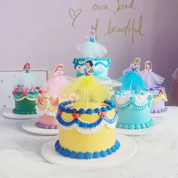 Snow White Party Dodávky Princezná Tematické Cupcake Mulčovače Pre Deti Strany(Anna, Ariel ,Popoluška, Elsa, Sofia) Výzdoba Darček 4