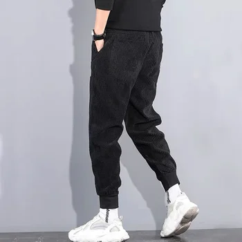 Jar, Jeseň Módny Trend Temperament Kórejský Mužské Nohavice Bežné Jednoduché Voľné Tepláky Hárem Nohavice Mužov Streetwear Oblečenie 4