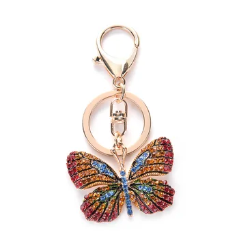 Krásny Motýľ Keychain Trblietavé Plný Drahokamu Zliatiny Prívesok Pre Ženy, Dievča, Auto, Taška Na Príslušenstvo Módne Krúžok Na Kľúče 4