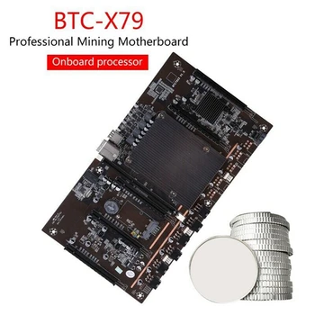 BTC Ťažba Doske X79 H61+E5 2609 V2 CPU 5X PCI-E 8X LGA 2011 DDR3 Podporu 3060 3080 GPU pre BTC Banské Banské 4