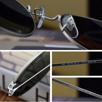 Kvalitné Sklo objektívu Steampunk Kolo kovovým rámom slnečné Okuliare Muži Ženy Luxusný dizajn značky retro jazdy slnečné okuliare gafas 5