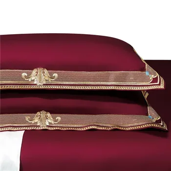 Premium High-End 1000TC Egyptskej Bavlny Červená Zelená 4Piece posteľná bielizeň nastaviť Výšivky Perinu 1 Posteľ List 2Pillowcases Kráľovná Kráľ 5