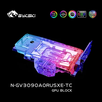 Bykski GPU Blok pre Gigabyte Aorus RTX3090/3080/3080TI XTREME Prepájací Vodné Chladenie grafickej Karty/Úplné Pokrytie Meď Radiátor 5